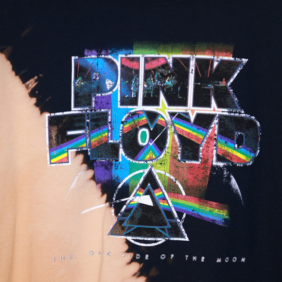 [Sold] Pink Floyd Band Tee Crop Tie Dye Bleach - Picture 2 of 5